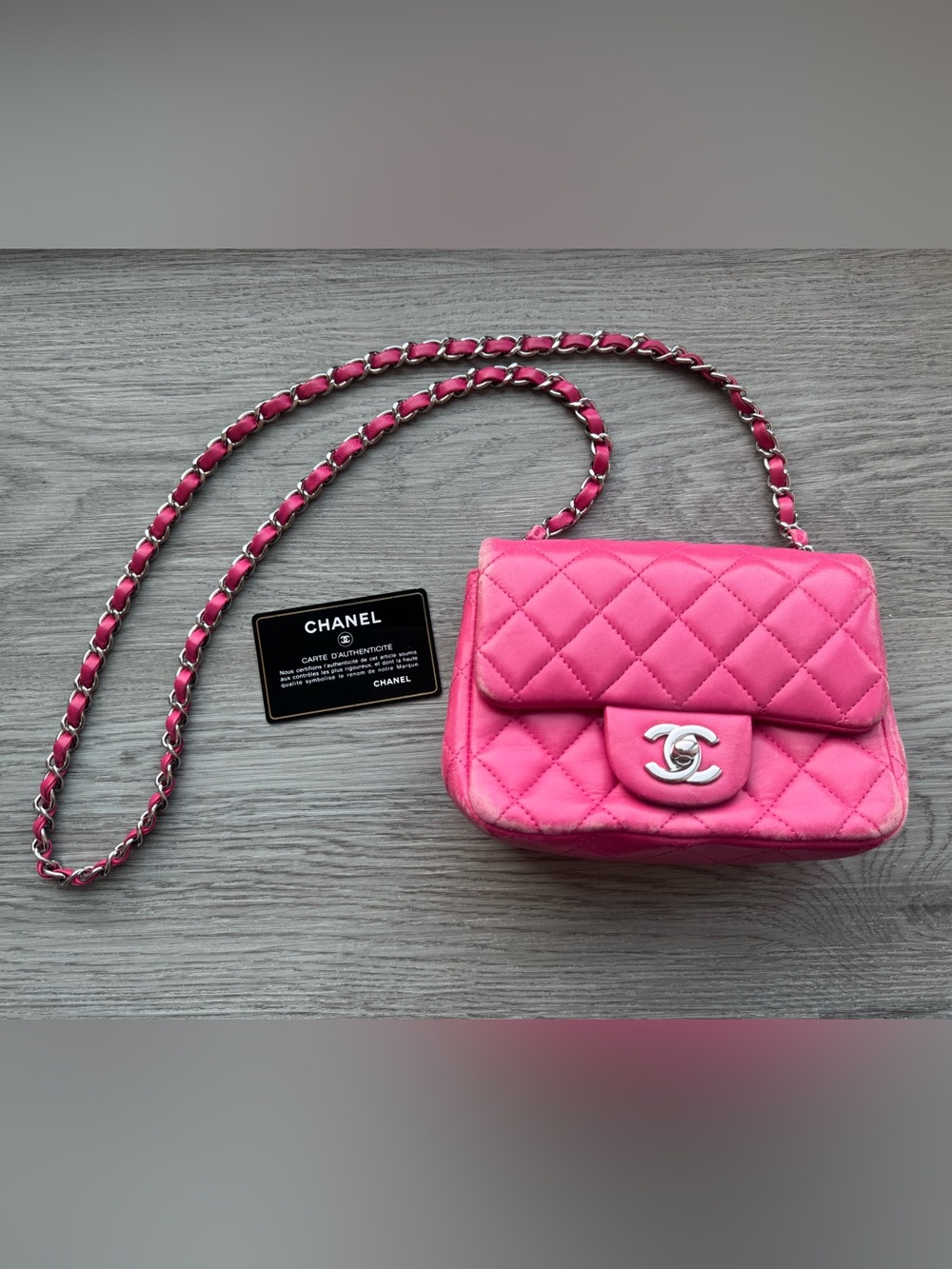 Chanel - Mini Square Flap Bag in Pink - Picture 1 of 14